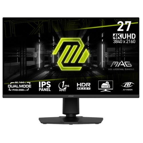 MSI MAG 275UPD E14 27 Inch UHD (3840 x 2160) 144Hz 288Hz Adaptive Sync IPS Dual Mode Gaming Monitor (3 Years Warranty)
