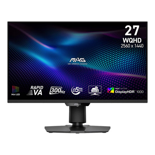 MSI MAG 274QPF X30MV 27'' inch WQHD (2560 x 1440) Rapid VA with Mini-LED 300Hz 0.5ms Adaptive-Sync Gaming Monitor( 3 Years Warranty)