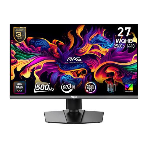 MSI MAG 272QP 26.5 Inch QD-OLED X50 WQHD 500Hz Gaming Monitor